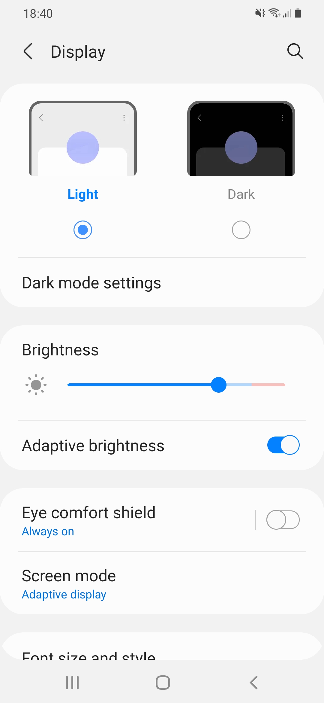 How do I adjust the brightness levels in my Tympa? (Android)